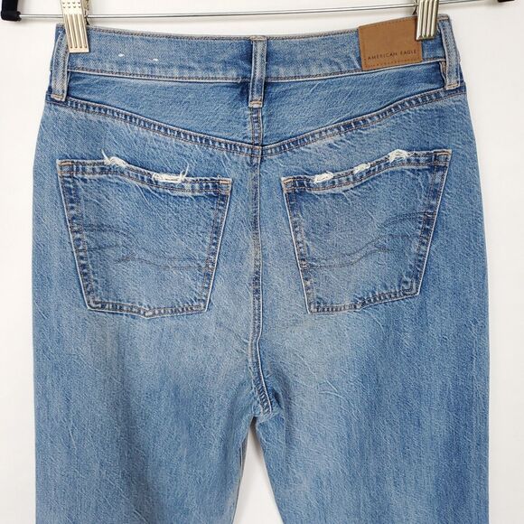 AE AMERICAN EAGLE Women's Size 4R Super High-Waisted Baggy Wide-Leg Jeans Trendy - Picture 10 of 16